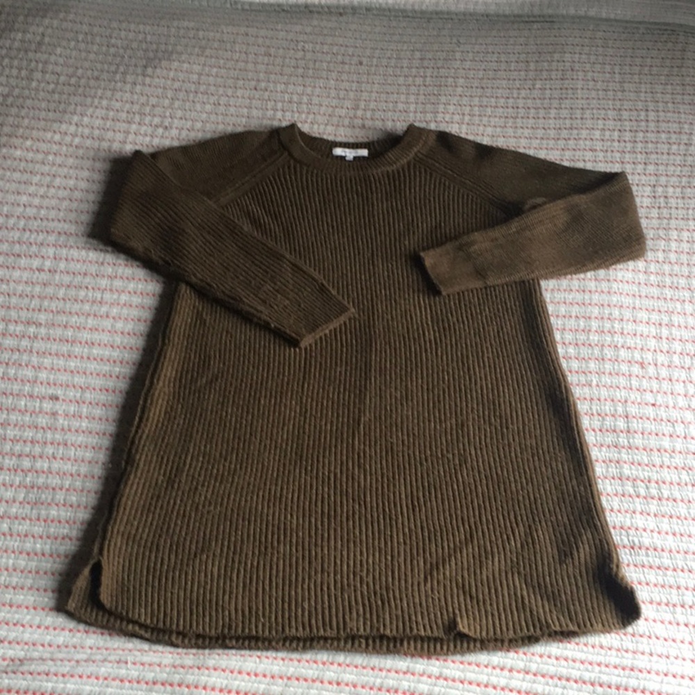 Cozy olive sweater dress